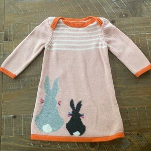 Baby Boden knit dress bunny